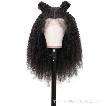 10A Glueless Full Lace Front Wig Unprocessed Hair Kinky Curl Wigs Black Women Free Part Chinese Virgin Full Lace Human Hair Wigs